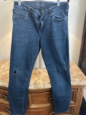 Kut from the Kloth Dark Blue Skinny Distressed Jeans